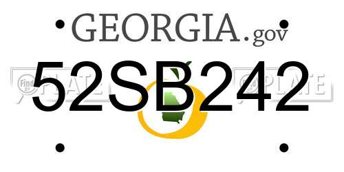 52SB242 Georgia License Plate
