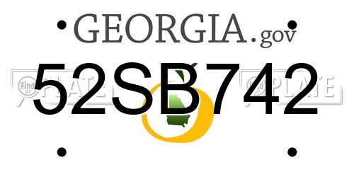 52SB742 Georgia License Plate