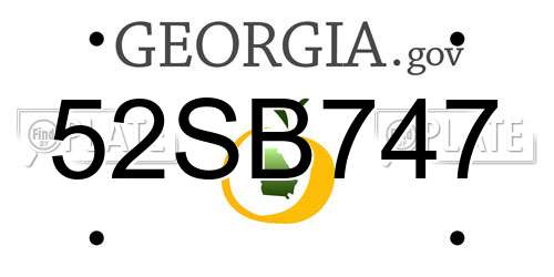 52SB747 Georgia License Plate