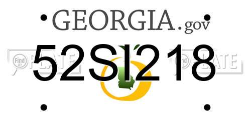 52SI218 Georgia License Plate