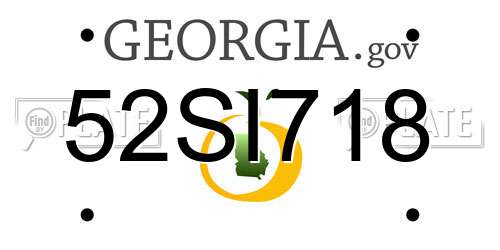 52SI718 Georgia License Plate