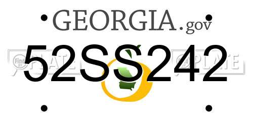 52SS242 Georgia License Plate