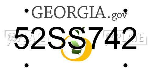 52SS742 Georgia License Plate