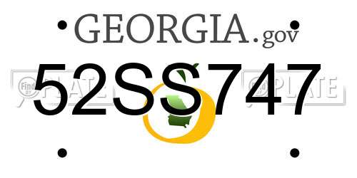 52SS747 Georgia License Plate