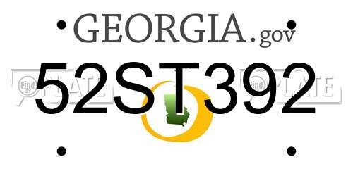 52ST392 Georgia License Plate