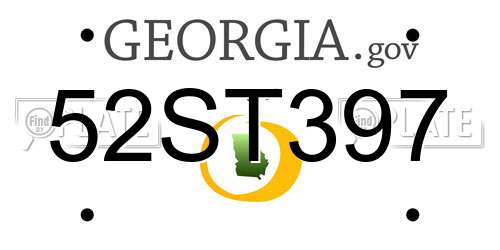 52ST397 Georgia License Plate