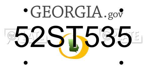 52ST535 Georgia License Plate