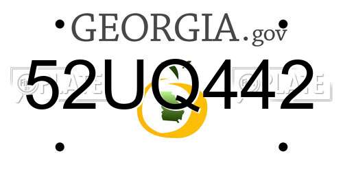 52UQ442 Georgia License Plate