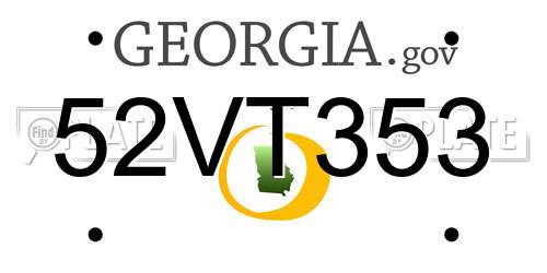 52VT353 Georgia License Plate