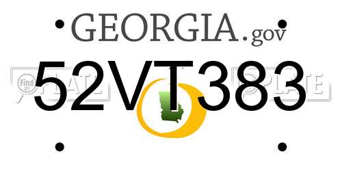 52VT383 Georgia License Plate