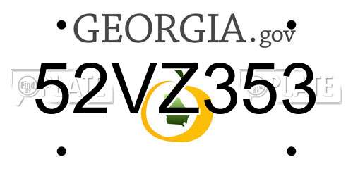 52VZ353 Georgia License Plate