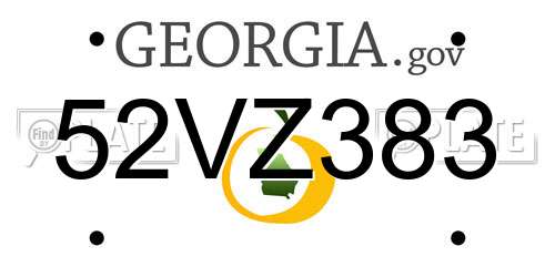 52VZ383 Georgia License Plate