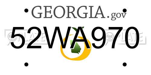 52WA970 Georgia License Plate