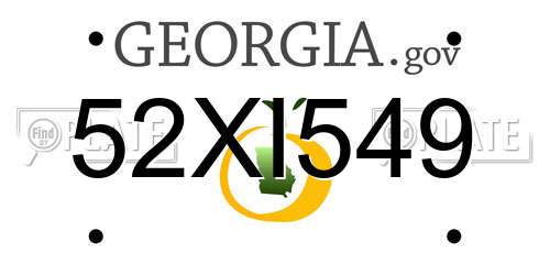 52XI549 Georgia License Plate