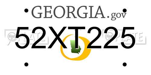 52XT225 Georgia License Plate