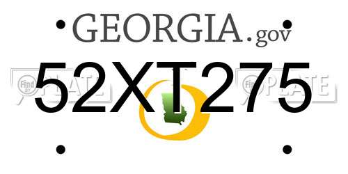 52XT275 Georgia License Plate