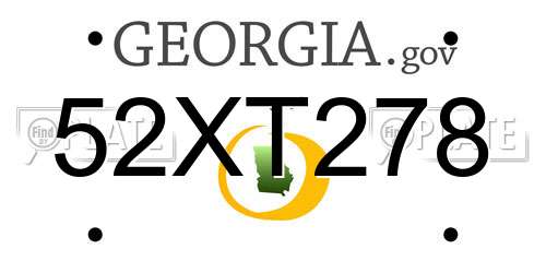 52XT278 Georgia License Plate