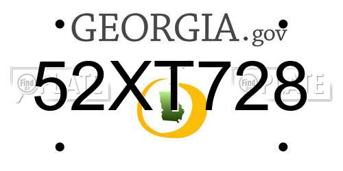 52XT728 Georgia License Plate