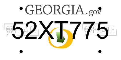 52XT775 Georgia License Plate