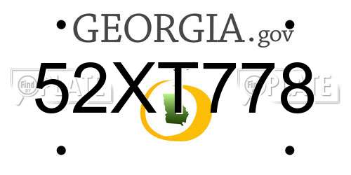 52XT778 Georgia License Plate