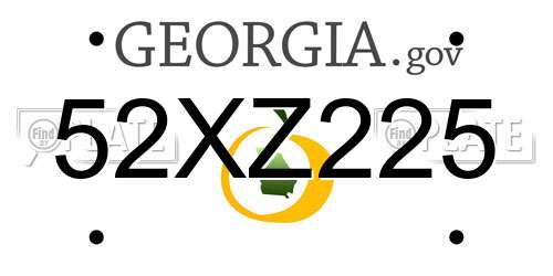 52XZ225 Georgia License Plate
