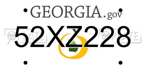 52XZ228 Georgia License Plate