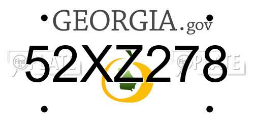 52XZ278 Georgia License Plate