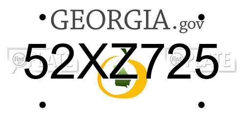 52XZ725 Georgia License Plate