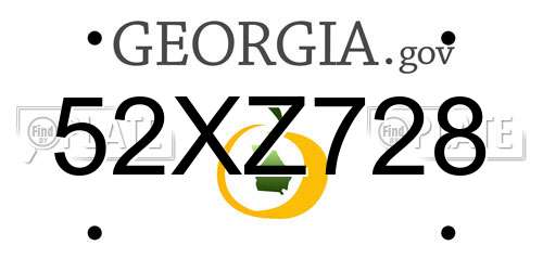 52XZ728 Georgia License Plate