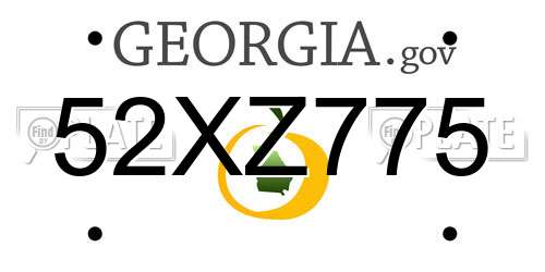 52XZ775 Georgia License Plate