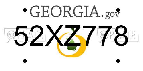 52XZ778 Georgia License Plate