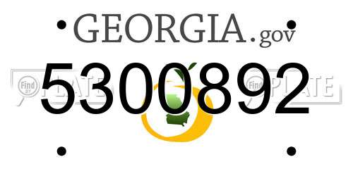 5300892 Georgia License Plate