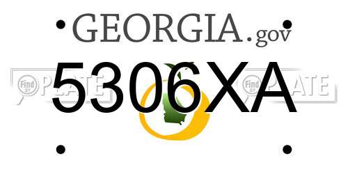 5306XA Georgia License Plate