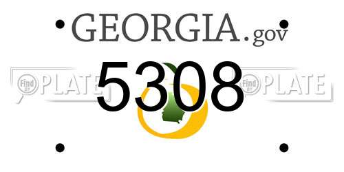 5308 Georgia License Plate