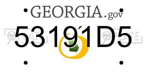 53191D5 Georgia License Plate