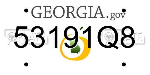 53191Q8 Georgia License Plate