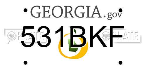 531BKF Georgia License Plate