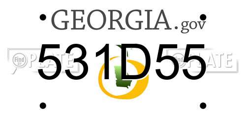 531D55 Georgia License Plate