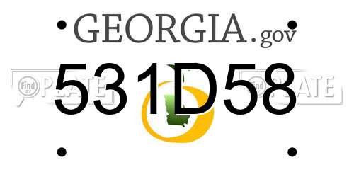 531D58 Georgia License Plate