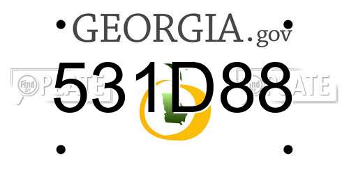 531D88 Georgia License Plate