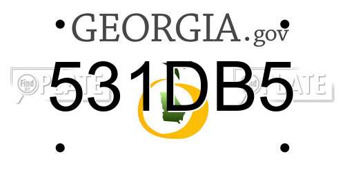 531DB5 Georgia License Plate