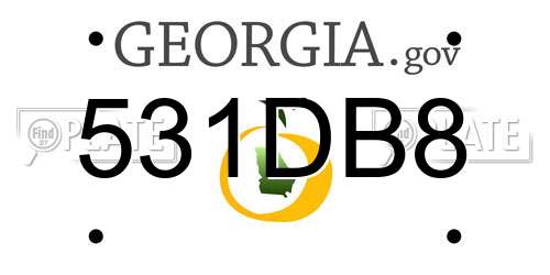 531DB8 Georgia License Plate