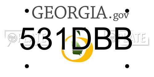 531DBB Georgia License Plate