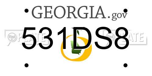 531DS8 Georgia License Plate