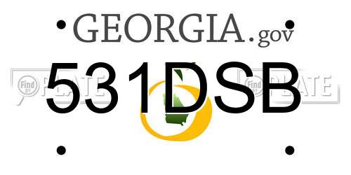 531DSB Georgia License Plate