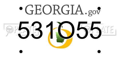 531O55 Georgia License Plate