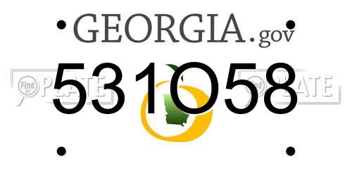 531O58 Georgia License Plate
