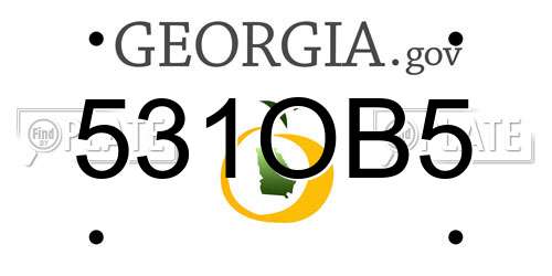 531OB5 Georgia License Plate