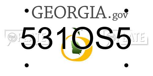 531OS5 Georgia License Plate