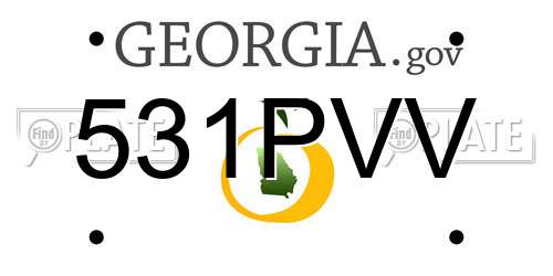 531PVV Georgia License Plate